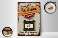 Holzschild Retro 20x30cm Auto Batteries extra life