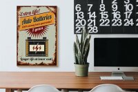 Holzschild Retro 20x30cm Auto Batteries extra life