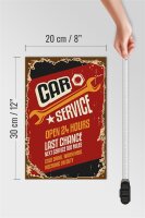 Holzschild Retro 20x30cm Car Service open 24 hours Auto