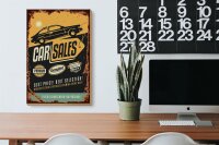 Holzschild Retro 20x30cm Car Sales best price Auto