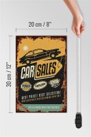 Holzschild Retro 20x30cm Car Sales best price Auto