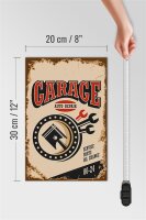 Holzschild Retro 20x30cm Garage auto repair service 00-24