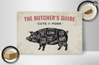 Holzschild Schwein 30x20cm Pork cuts Metzgerei Fleisch