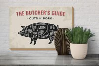 Holzschild Schwein 30x20cm Pork cuts Metzgerei Fleisch
