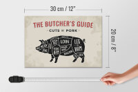 Holzschild Schwein 30x20cm Pork cuts Metzgerei Fleisch