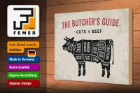 Holzschild Kuh 30x20cm Beef cuts Fleisch Metzgerei