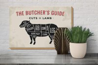 Holzschild Lamm 30x20cm Lamb cuts Metzgerei Fleisch