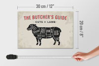 Holzschild Lamm 30x20cm Lamb cuts Metzgerei Fleisch