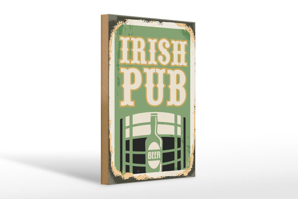 Holzschild Retro 20x30cm Irish pub Beer Bier Alkohol