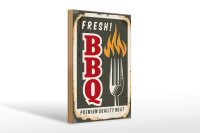 Holzschild Retro 20x30cm fresh BBQ Premium Quality meat