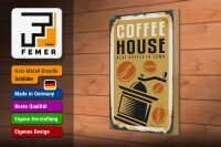 Holzschild Retro 20x30cm Kaffee Coffee House best in town