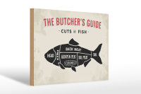Holzschild Fisch 30x20cm cuts of fish Metzgerei