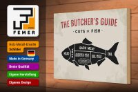 Holzschild Fisch 30x20cm cuts of fish Metzgerei