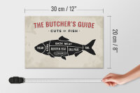 Holzschild Fisch 30x20cm cuts of fish Metzgerei