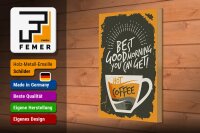 Holzschild Retro 20x30cm Kaffee best good morning hot Coffee