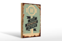 Holzschild Retro 20x30cm Kaffee best espresso in town