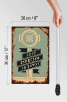 Holzschild Retro 20x30cm Kaffee best espresso in town