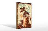 Holzschild Retro 20x30cm Kaffee fresh brewed Coffee