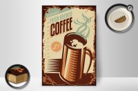 Holzschild Retro 20x30cm Kaffee fresh brewed Coffee