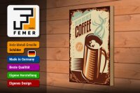 Holzschild Retro 20x30cm Kaffee fresh brewed Coffee