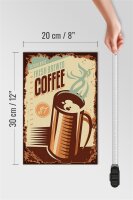Holzschild Retro 20x30cm Kaffee fresh brewed Coffee