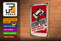 Holzschild Retro 30x20cm Viewpoint just ahead Adventure