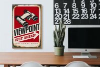 Holzschild Retro 30x20cm Viewpoint just ahead Adventure