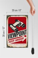 Holzschild Retro 30x20cm Viewpoint just ahead Adventure