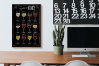 Holzschild Wein 20x30cm Types of wine Merlot Rose Alkohol