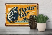 Holzschild Retro 30x20cm Oyster Bar Seafood Restaurant