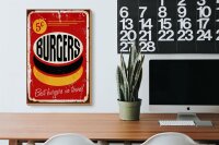 Holzschild Retro 20x30cm burgers best in town Fast food