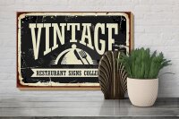 Holzschild Retro 30x20cm Vintage Restaurant Essen