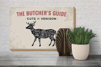 Holzschild Reh 30x20cm cuts of Venison Metzgerei