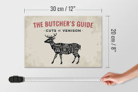 Holzschild Reh 30x20cm cuts of Venison Metzgerei