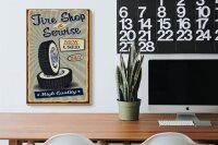 Holzschild Retro 20x30cm Tire Shop Service 24/7 new used