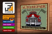 Holzschild Retro 30x20cm Auto repair full Service