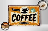 Holzschild Retro 30x20cm Kaffee hot fresh Coffee