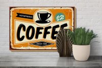 Holzschild Retro 30x20cm Kaffee hot fresh Coffee