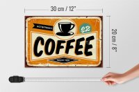 Holzschild Retro 30x20cm Kaffee hot fresh Coffee
