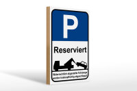 Holzschild Parken 20x30cm Parkplatzschild P reserviert