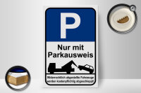 Holzschild Parken 20x30cm Parkplatzschild mit Parkausweis