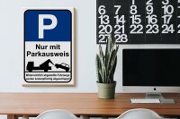 Holzschild Parken 20x30cm Parkplatzschild mit Parkausweis