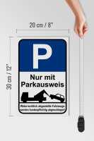 Holzschild Parken 20x30cm Parkplatzschild mit Parkausweis