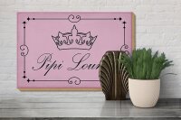 Holzschild Hinweis 30x20cm Pipi Lounge Toilette Krone rosa