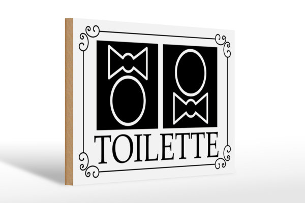 Holzschild Toilette 30x20cm WC Piktogramm Dekoration
