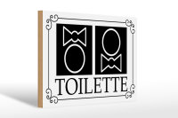 Holzschild Toilette 30x20cm WC Piktogramm Dekoration