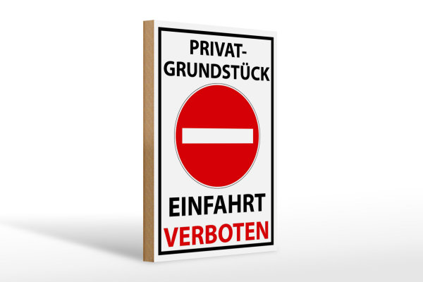 Holzschild Halteverbot 20x30cm Privat Einfahrt verboten