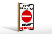 Holzschild Halteverbot 20x30cm Privat Einfahrt verboten