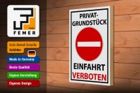 Holzschild Halteverbot 20x30cm Privat Einfahrt verboten