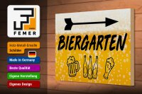 Holzschild 30x20cm Biergarten rechts Bier Schild